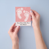 Roze/Witte Babyvoetafdrukken Flyer (Hand)