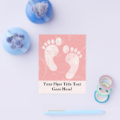 Roze/Witte Babyvoetafdrukken Flyer (Enkel)