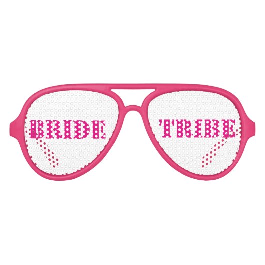 Roze witte bachelorette bride tribe bril aviator zonnebril (Voorkant)