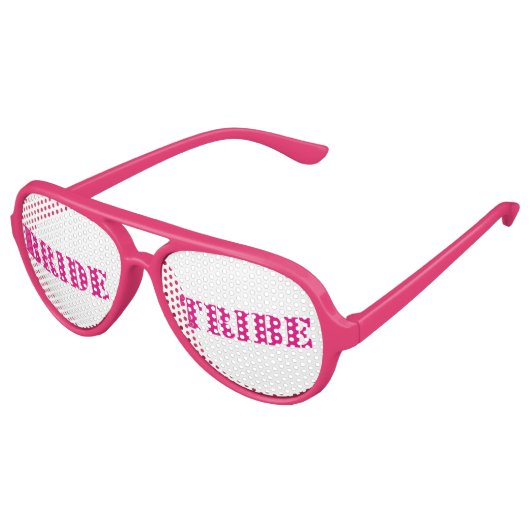 Roze witte bachelorette bride tribe bril aviator zonnebril (Gekanteld)