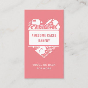 Roze Witte Bakkerij Bakkerij Taarten Koekjes Gebak Visitekaartje