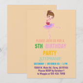  Roze & Witte Ballerina Meisje Verjaardag Kaart (Voorkant / Achterkant)