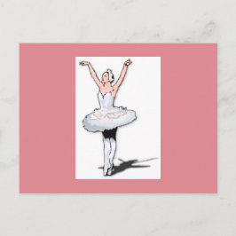 Roze & Witte Ballet Danseres Ballerina Meisje Briefkaart