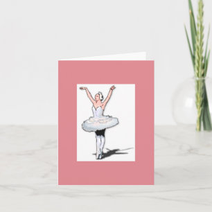 Roze & Witte Balletdanseres Ballerina Meisje Opmer Kaart