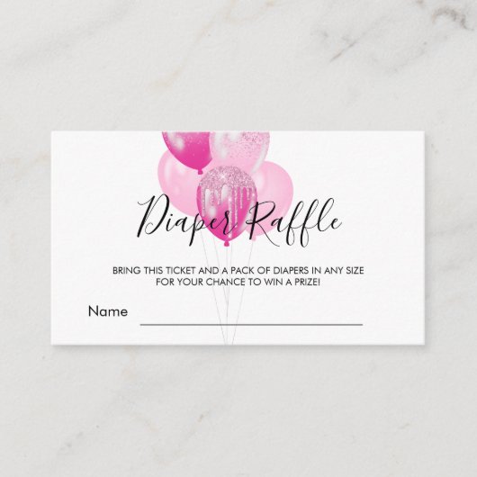 Roze witte ballonnen meisje baby shower luidoperha informatiekaartje (Voorkant)