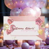 Roze witte ballonnen Modern Visitekaartje