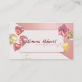 Roze witte ballonnen Modern Visitekaartje (Voorkant)