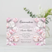 Roze witte ballonnen Quinceañera Kaart (Staand voorkant)