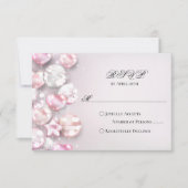 Roze witte ballonnen Quinceañera RSVP Kaartje (Voorkant)