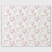 Roze Witte Ballonnen Verjaardag Cadeaupapier (Vlak)