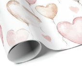 Roze Witte Ballonnen Verjaardag Cadeaupapier (Rol Hoek)