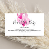 Roze witte ballons meisje baby shower boekenaanvra informatiekaartje