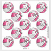 roze witte basketbal aangepaste meisjes sticker (Vel)