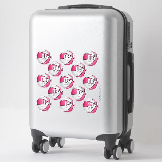 roze witte basketbal aangepaste meisjes sticker (Koffer)