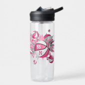 roze witte basketbal blowout voor sportief meisje waterfles (Links)