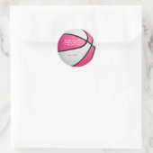 Roze Witte Basketbal Meisjes Sportfeest Bedankt Ronde Sticker (Tas)