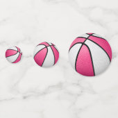Roze witte basketbal partij confetti (Achterkanten)