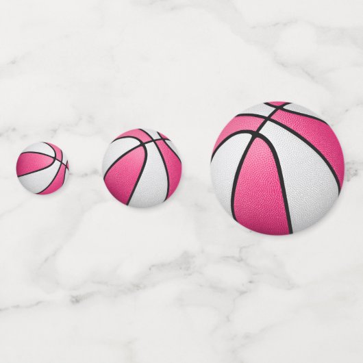 Roze witte basketbal partij confetti (Achterkanten)