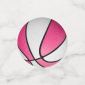 Roze witte basketbal partij confetti (Kleine voorkant)