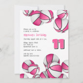 Roze witte basketballen meisjes verjaardag kaart (Voorkant)