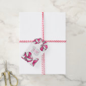 Roze Witte Basketballen Meisjes Verjaardagsfeest Cadeaulabel (Met Touw)