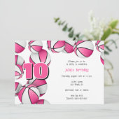 Roze Witte Basketballen Meisjes Verjaardagsfeest Kaart (Staand voorkant)