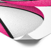 Roze Witte Basketballen Meisjes Verjaardagsfeest Poster (Hoek)