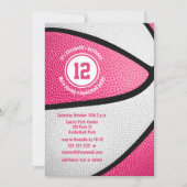 roze witte basketbalwedstrijd kaart (Voorkant)