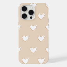 Roze Witte Beige Cute Eenvoudig Hartpatroon