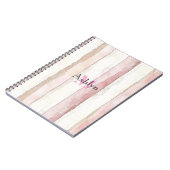Roze Witte Beige Strepen Notitieboek (Linkerzijde)