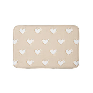 Roze witte beige verkuilt Eenvoudig hartpatroon Badmat
