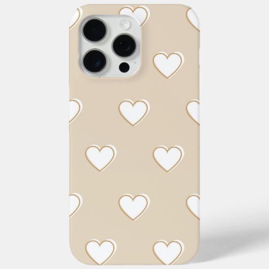 Roze witte beige verkuilt Eenvoudig hartpatroon Case-Mate iPhone Case (Achterkant)