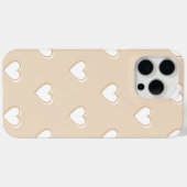 Roze witte beige verkuilt Eenvoudig hartpatroon Case-Mate iPhone Case (Achterkant (horizontaal))