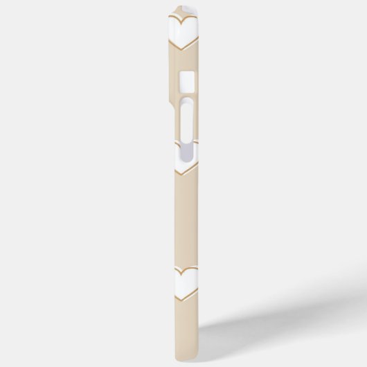 Roze witte beige verkuilt Eenvoudig hartpatroon Case-Mate iPhone Case (Achterkant / Links)