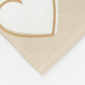 Roze witte beige verkuilt Eenvoudig hartpatroon Fleece Deken (Hoek)