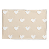 Roze witte beige verkuilt Eenvoudig hartpatroon Kussensloop (Achterkant)