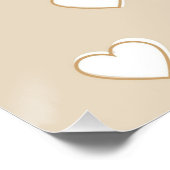 Roze witte beige verkuilt Eenvoudig hartpatroon Perfect Poster (Hoek)