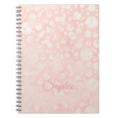 Roze witte belletjes jouw naam notitieboek (Voorkant)