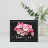 Roze/witte bergLaurel Black Terug Dank je Briefkaart (Staand voorkant)