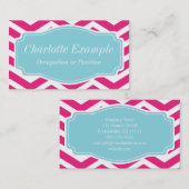 Roze witte blauwe Chevron Personal Visitekaartje (Voorkant / Achterkant)