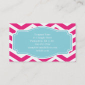 Roze witte blauwe Chevron Personal Visitekaartje (Achterkant)
