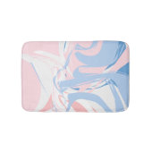 Roze witte blauwe marmer Abstract Badmat (Voorkant)