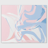 Roze witte blauwe marmer Abstracte Baby Cadeaupapier (Vlak)