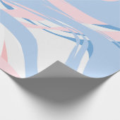 Roze witte blauwe marmer Abstracte Baby Cadeaupapier (Hoek)