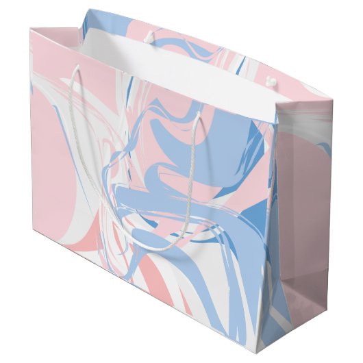 Roze witte blauwe marmer Abstracte Baby Groot Cadeauzakje (Achterkant Gekanteld)