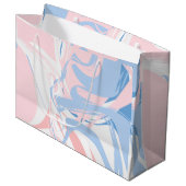 Roze witte blauwe marmer Abstracte Baby Groot Cadeauzakje (Voorkant Gekanteld)