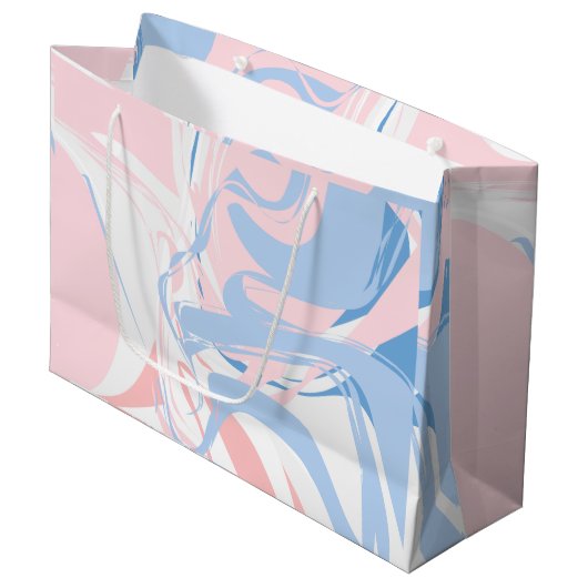 Roze witte blauwe marmer Abstracte Baby Groot Cadeauzakje (Voorkant Gekanteld)