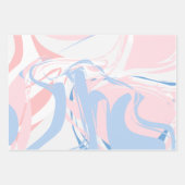 Roze witte blauwe marmer Abstracte Baby Inpakpapier Vel (Voorkant 2)