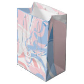 Roze witte blauwe marmer Abstracte Baby Medium Cadeauzakje (Voorkant Gekanteld)