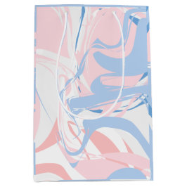 Roze witte blauwe marmer Abstracte Baby Medium Cadeauzakje